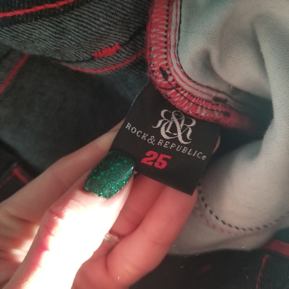 Rock & Republic Bootcut Jeans w/ Pink Stitching - Picture 2 of 4